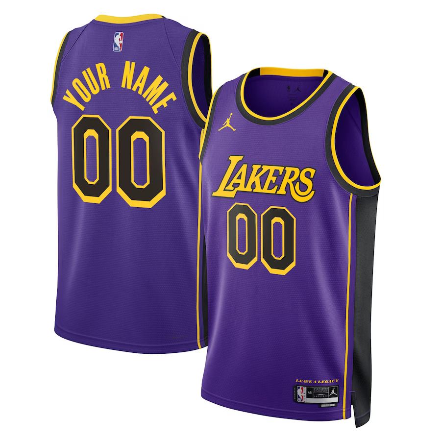 Men Los Angeles Lakers Jordan Brand Purple 2022-23 Swingman Custom NBA Jersey->los angeles lakers->NBA Jersey